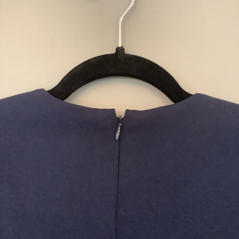 CALVIN KLEIN Navy 3/4 Sleeve Crew Neck Above The Knee Dress - Picture 8 of 9